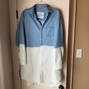 EUC Frank & Eileen - Mary Shirtdress - Indigo Dye Dip - Size XL